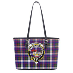 McDonald Dress Modern Tartan Crest Leather Tote Bag