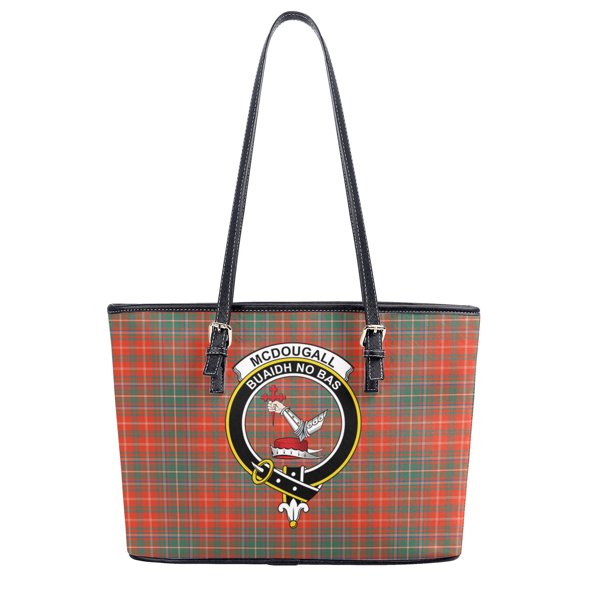 McDougall Ancient Tartan Crest Leather Tote Bag