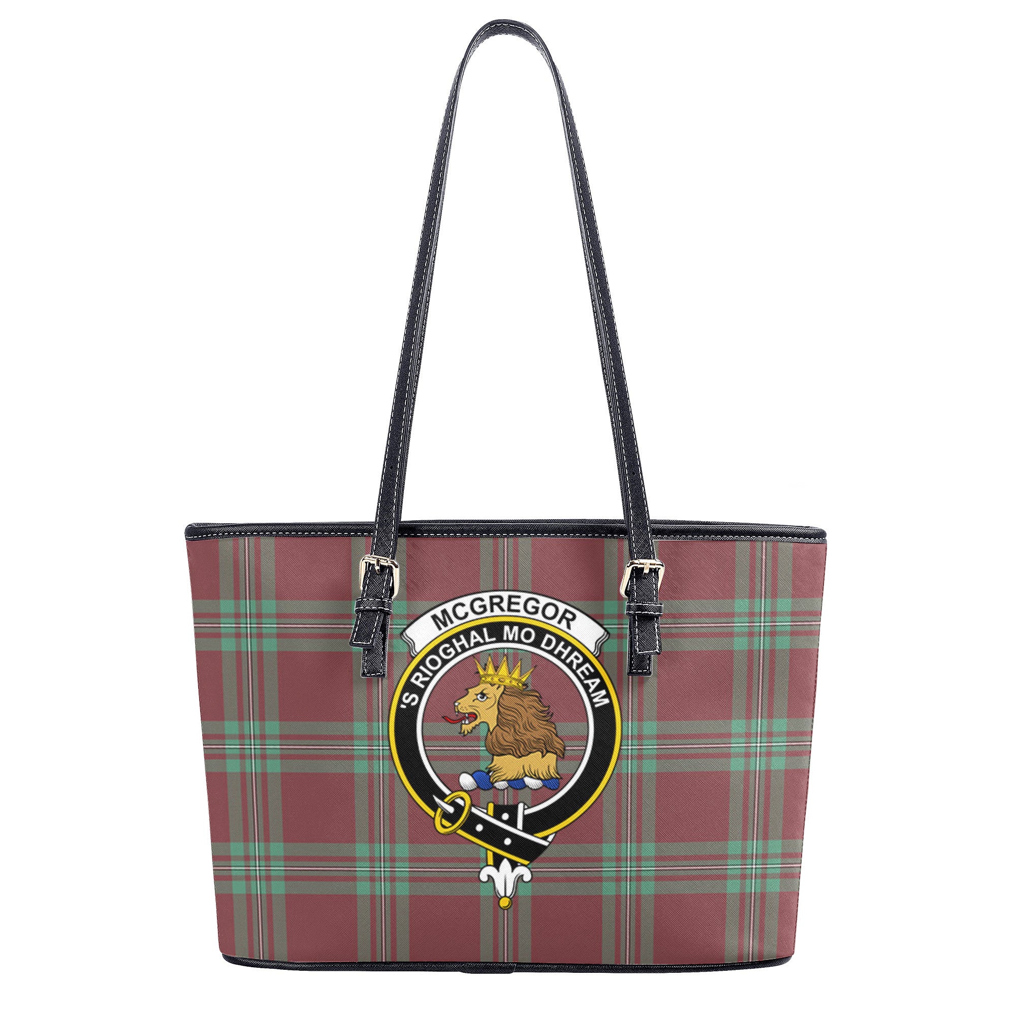 McGregor Hunting Ancient Tartan Crest Leather Tote Bag