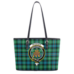 McKenzie Ancient Tartan Crest Leather Tote Bag