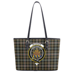 McKenzie Weathered Tartan Crest Leather Tote Bag