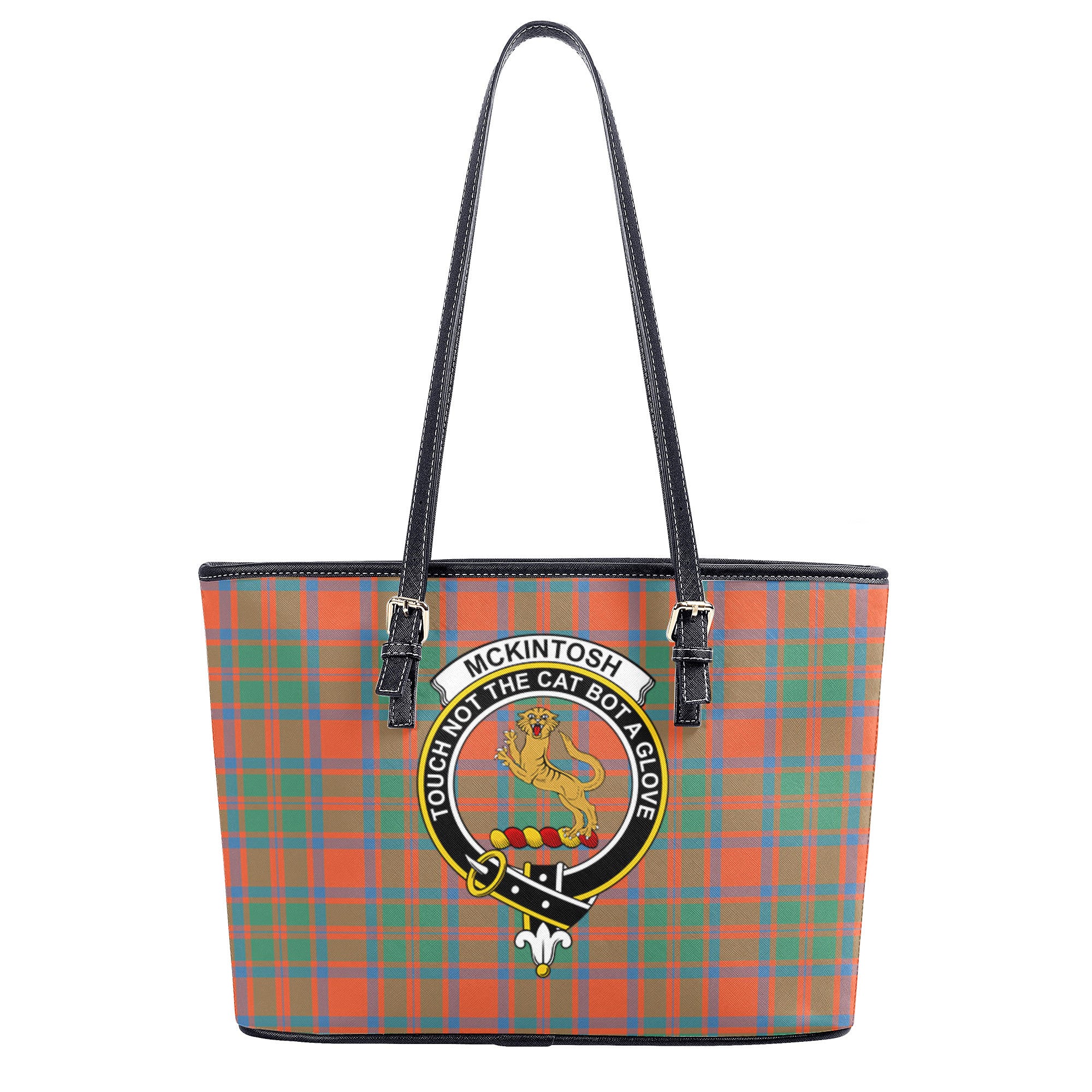 McKintosh Ancient Tartan Crest Leather Tote Bag