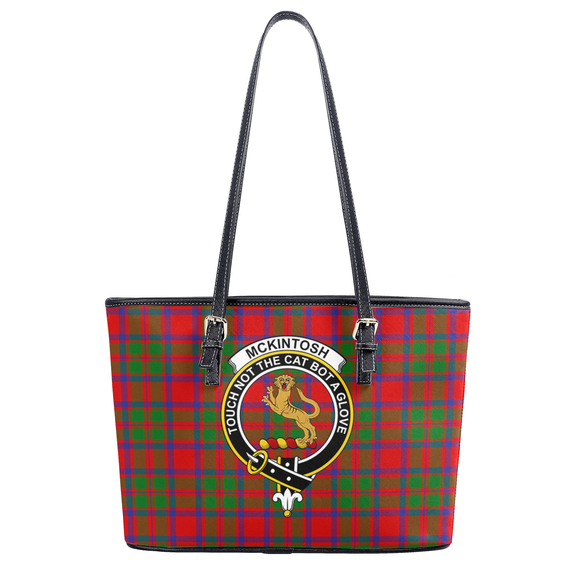 McKintosh Modern Tartan Crest Leather Tote Bag