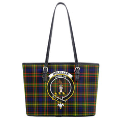 McLellan Modern Tartan Crest Leather Tote Bag