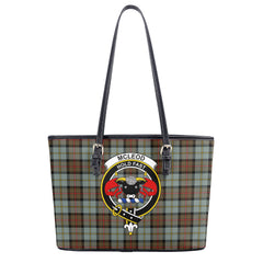 McLeod of Harris Weathered Tartan Crest Leather Tote Bag