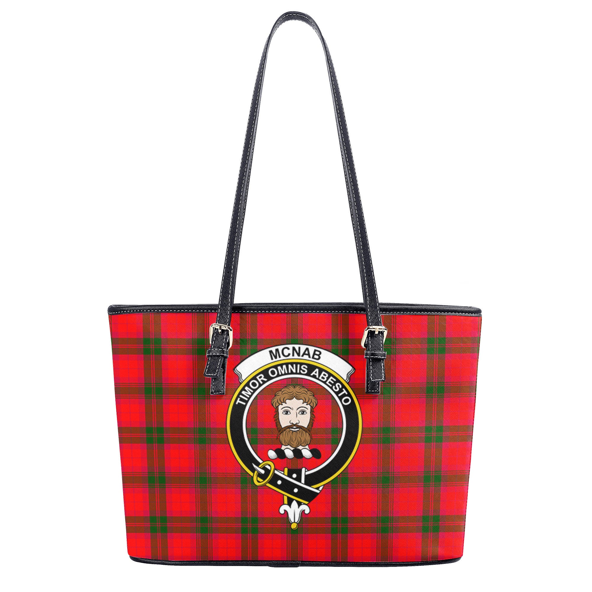 McNab Modern Tartan Crest Leather Tote Bag