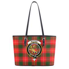 McPhee Tartan Crest Leather Tote Bag