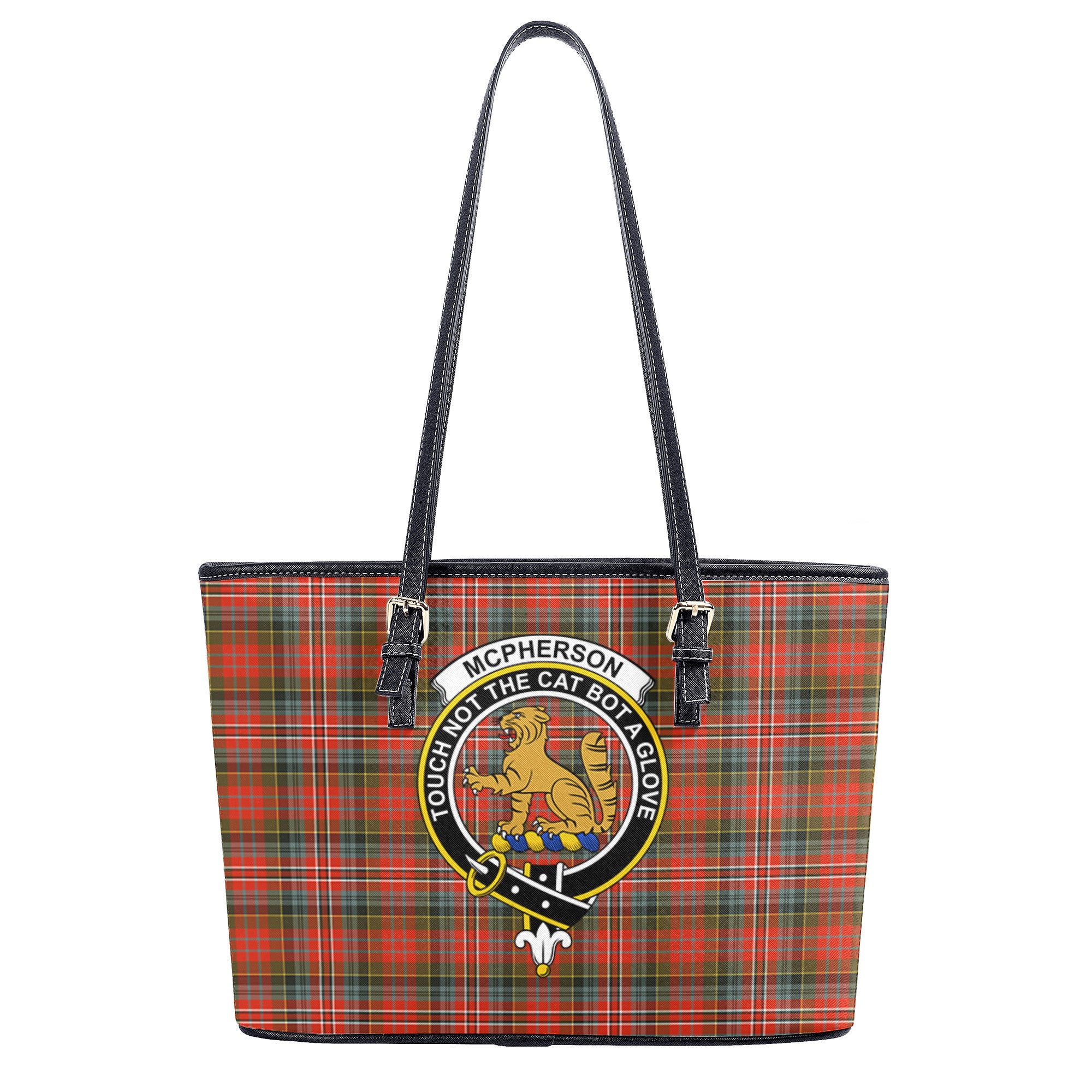 McPherson Weathered Tartan Crest Leather Tote Bag