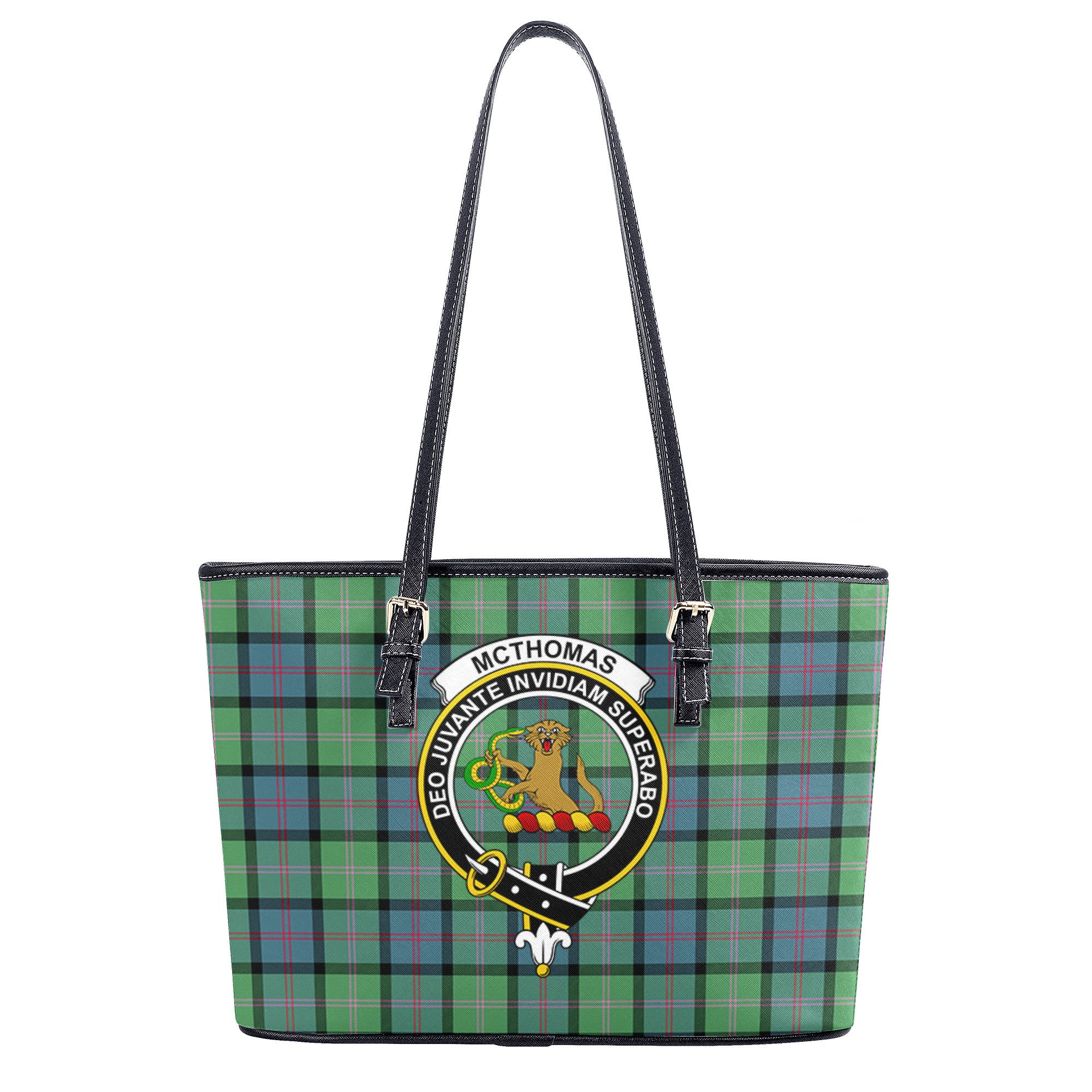 McThomas Ancient Tartan Crest Leather Tote Bag