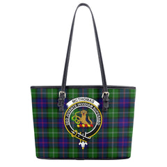 McThomas Modern Tartan Crest Leather Tote Bag