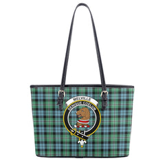 Melville Tartan Crest Leather Tote Bag