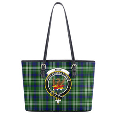 Mow Tartan Crest Leather Tote Bag