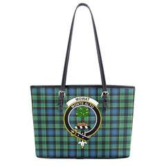 Mowat Ancient Tartan Crest Leather Tote Bag