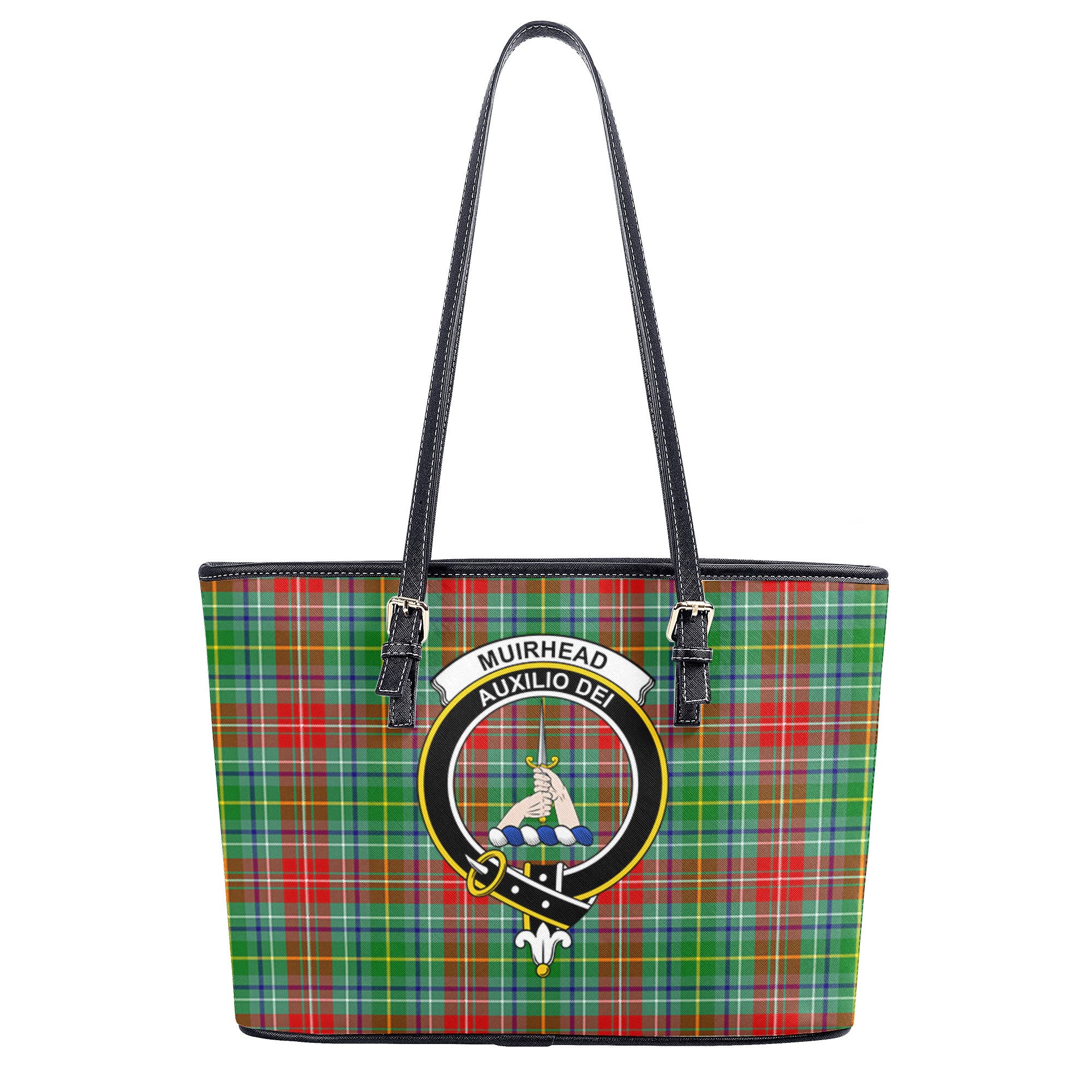 Muirhead Tartan Crest Leather Tote Bag