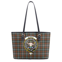 Murray of Atholl Weathered Tartan Crest Leather Tote Bag