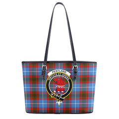 Pentland Tartan Crest Leather Tote Bag