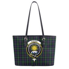 Purves Tartan Crest Leather Tote Bag