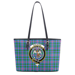 Ralston Tartan Crest Leather Tote Bag