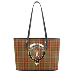 Reid Ancient Tartan Crest Leather Tote Bag