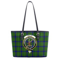 Rollo Modern Tartan Crest Leather Tote Bag