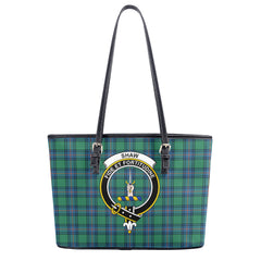 Shaw Ancient Tartan Crest Leather Tote Bag