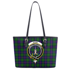 Shaw Modern Tartan Crest Leather Tote Bag