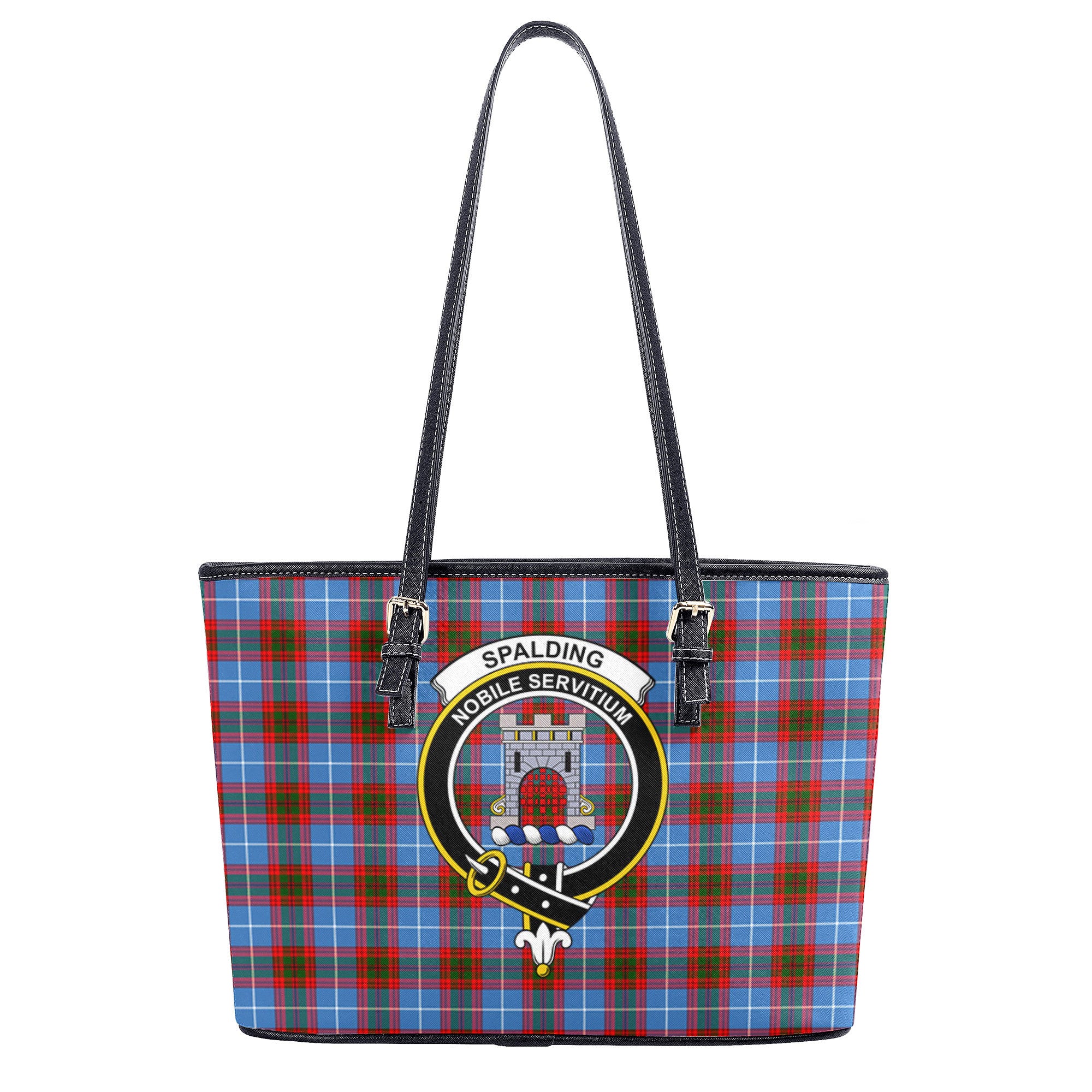 Spalding Tartan Crest Leather Tote Bag