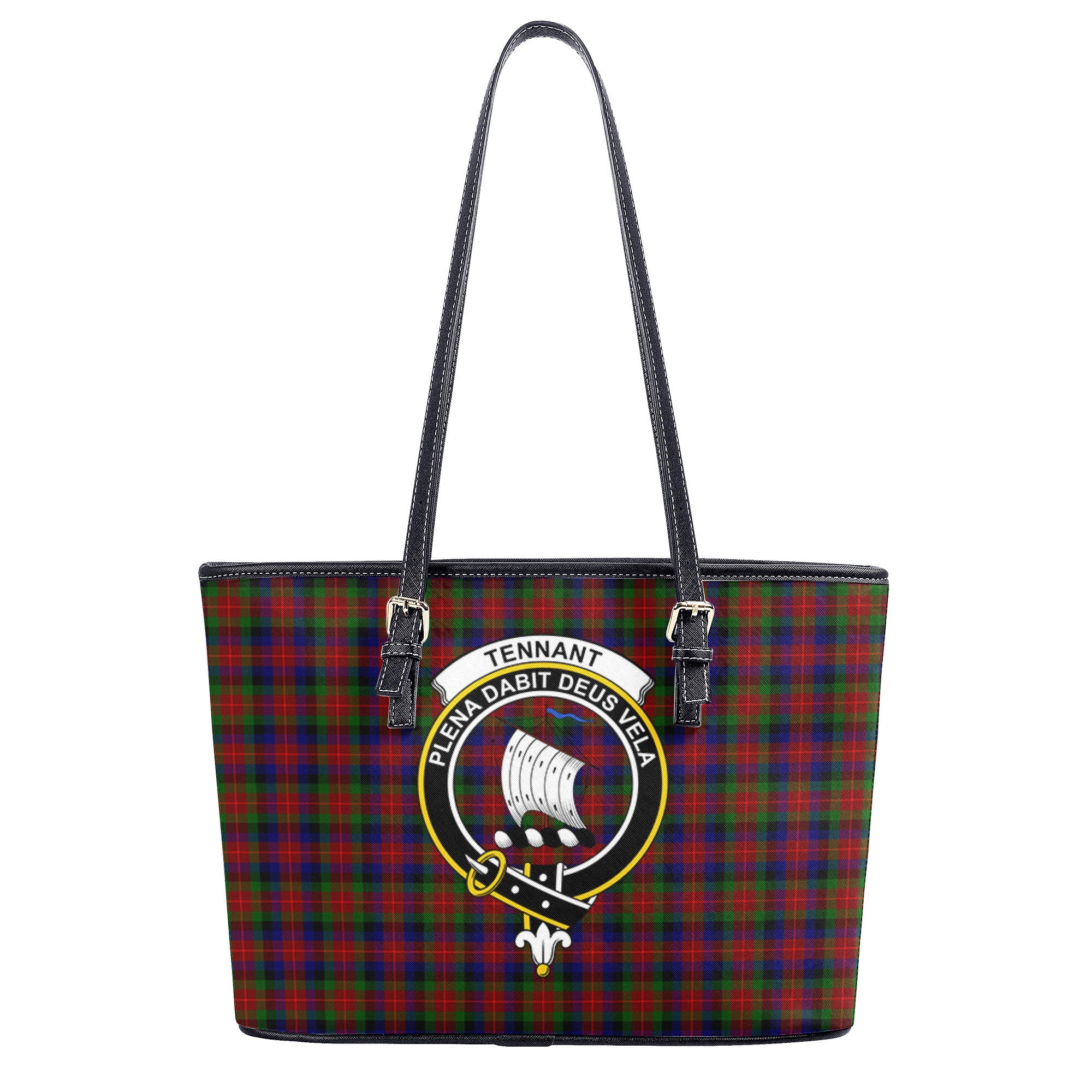 Tennant Tartan Crest Leather Tote Bag