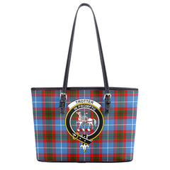 Trotter Tartan Crest Leather Tote Bag