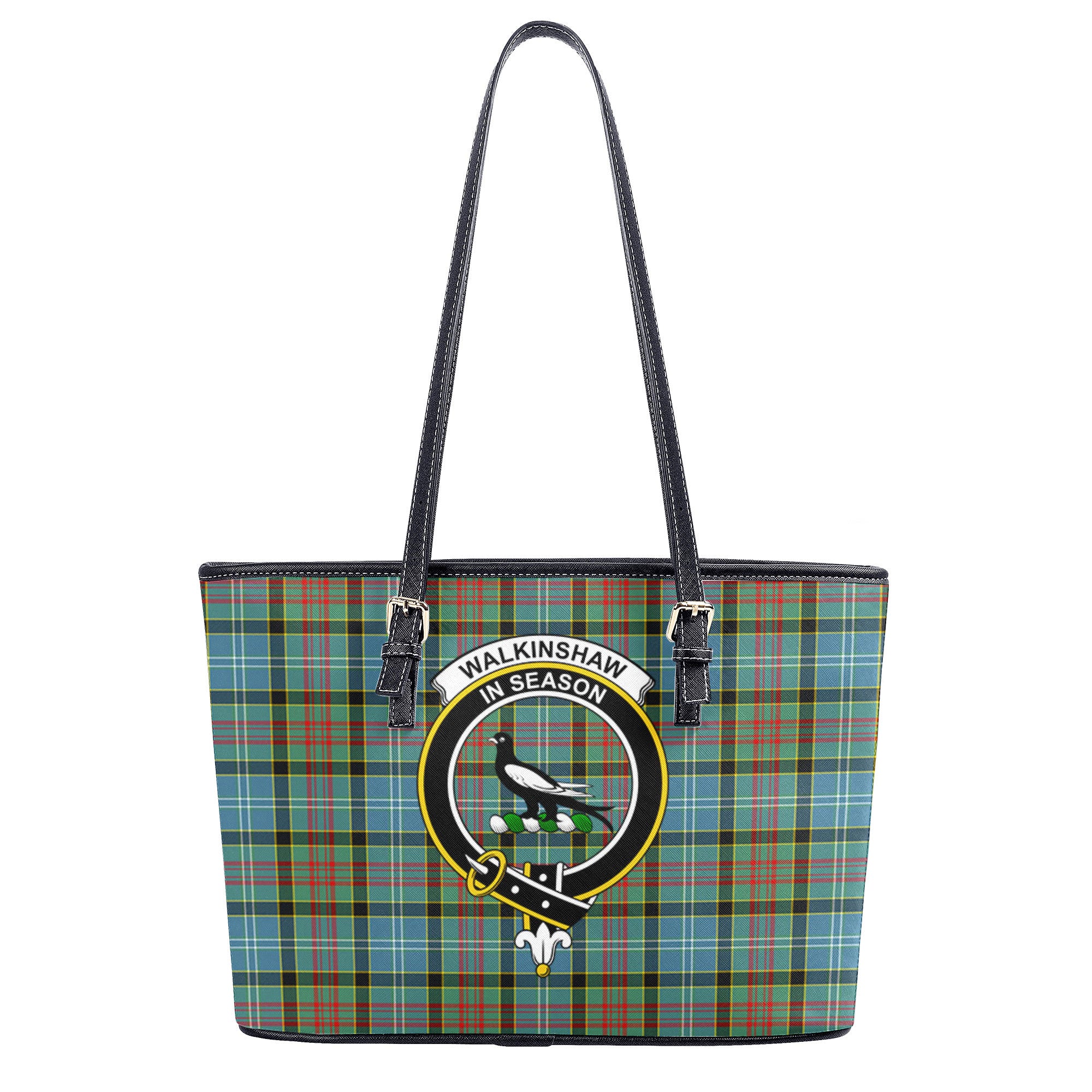 Walkinshaw Tartan Crest Leather Tote Bag