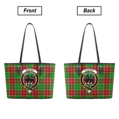 Baxter Modern Tartan Crest Leather Tote Bag