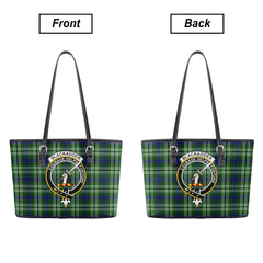 Blackadder Tartan Crest Leather Tote Bag