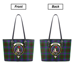 Brodie Hunting Modern Tartan Crest Leather Tote Bag