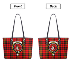 Brodie Modern Tartan Crest Leather Tote Bag