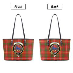 Bruce Modern Tartan Crest Leather Tote Bag