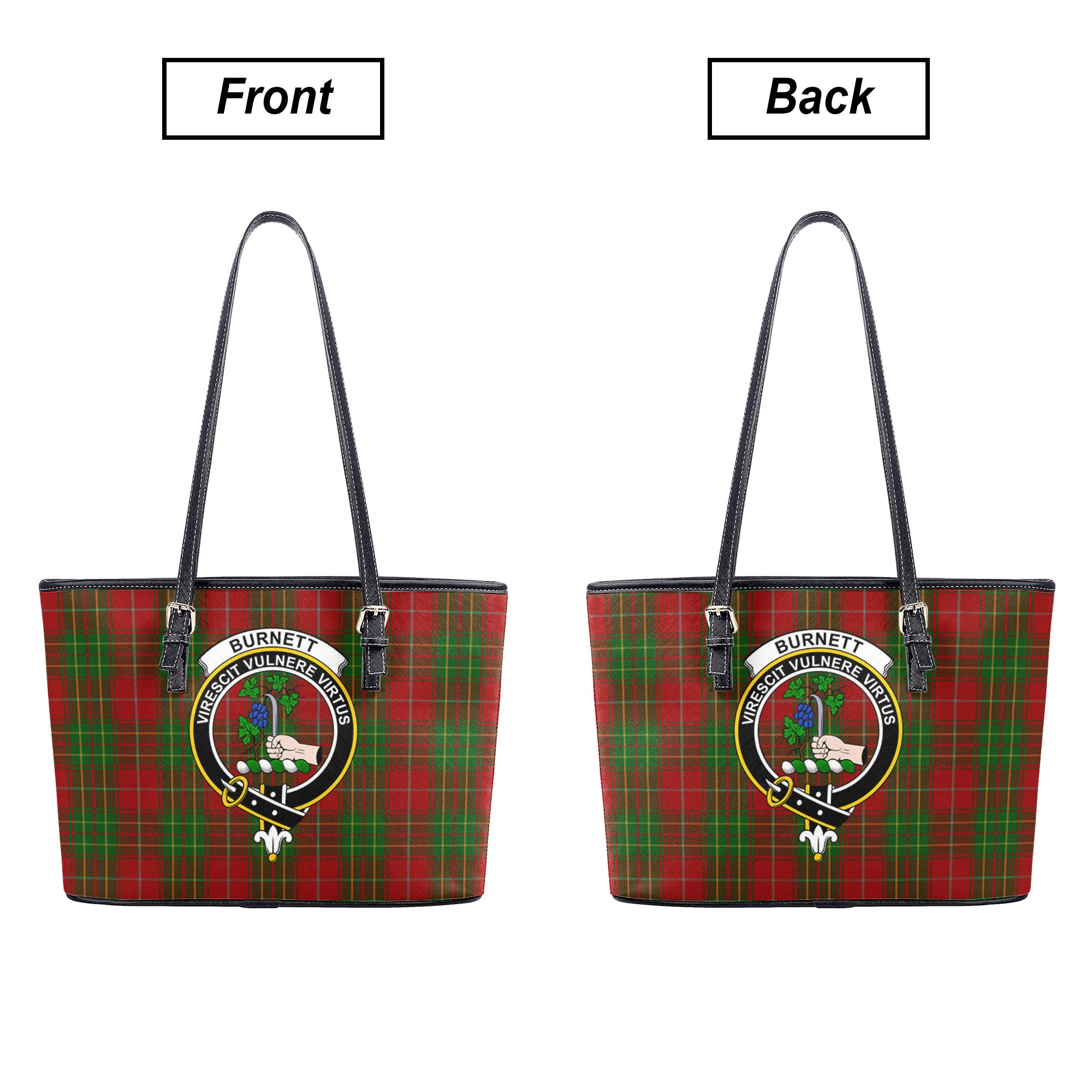 Burnett Tartan Crest Leather Tote Bag