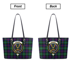 Calder Tartan Crest Leather Tote Bag