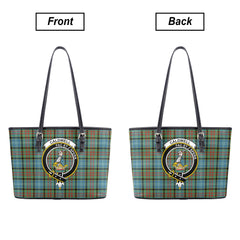 Caldwell Tartan Crest Leather Tote Bag