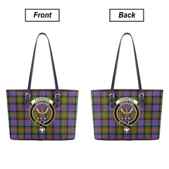 Carnegie Ancient Tartan Crest Leather Tote Bag