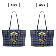 Clark Modern Tartan Crest Leather Tote Bag