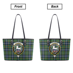 Cochrane Ancient Tartan Crest Leather Tote Bag