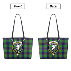 Colville Tartan Crest Leather Tote Bag