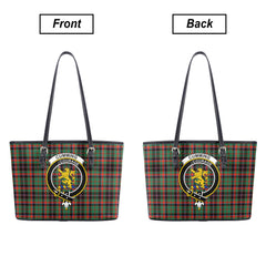 Cumming Hunting Ancient Tartan Crest Leather Tote Bag