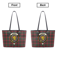 Cumming Hunting Modern Tartan Crest Leather Tote Bag