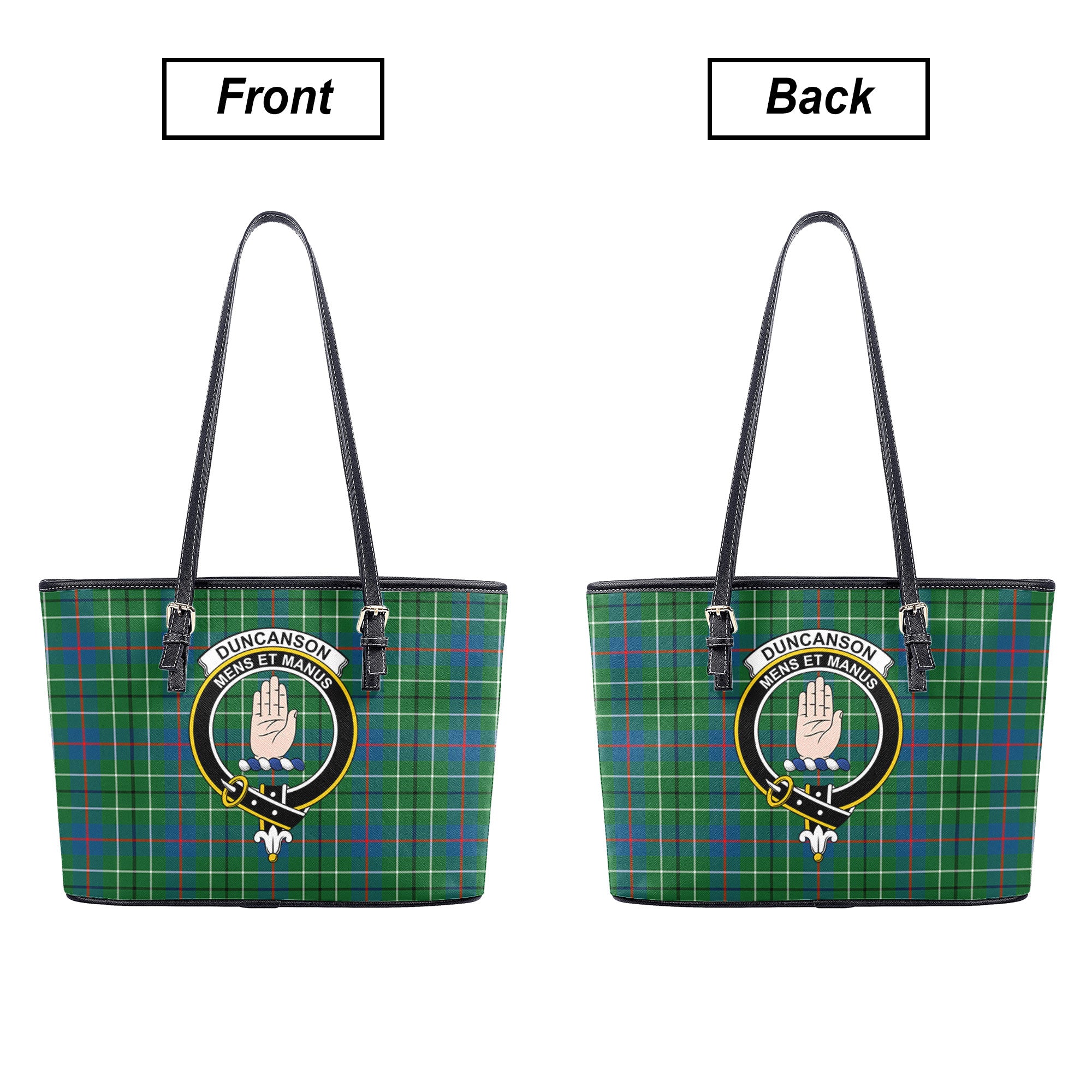 Duncanson Tartan Crest Leather Tote Bag