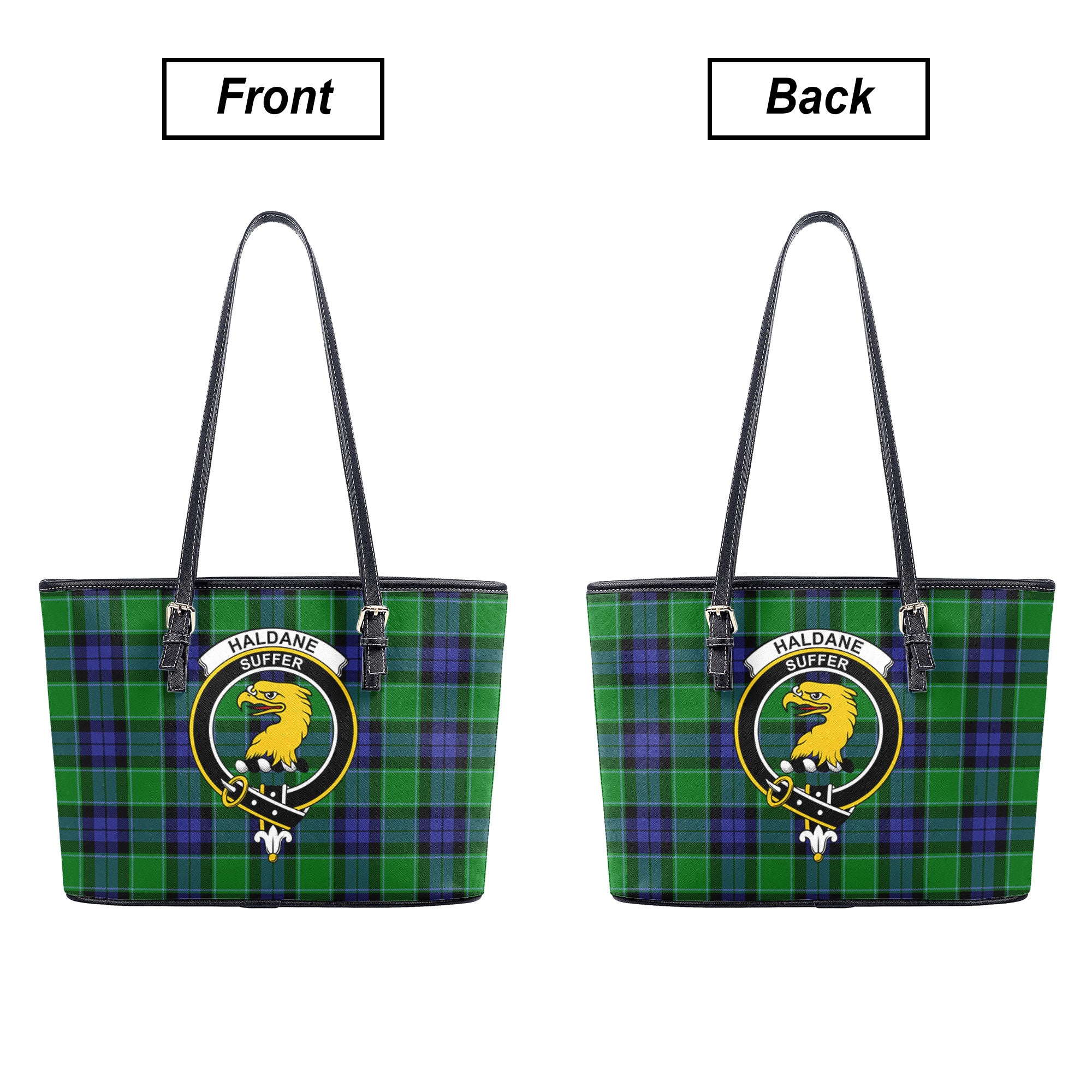 Haldane Tartan Crest Leather Tote Bag