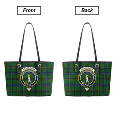 Henderson Modern Tartan Crest Leather Tote Bag