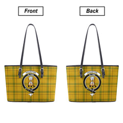 Houston Tartan Crest Leather Tote Bag