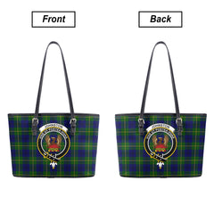 Johnston of Caskieben Tartan Crest Leather Tote Bag