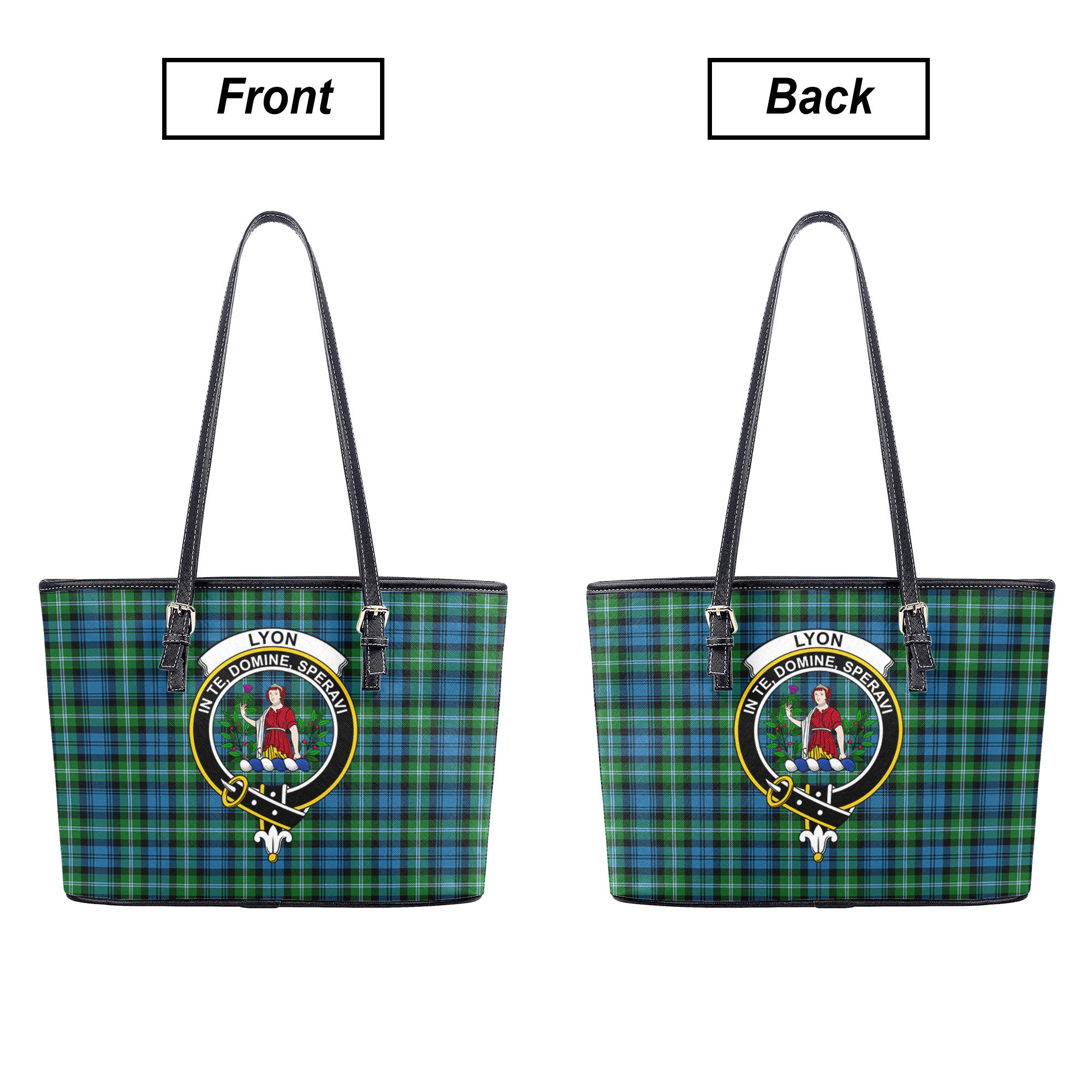 Lyon Tartan Crest Leather Tote Bag